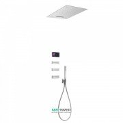 Электронная душевая система скрытого монтажа Tres Shower Technology хромотерапия с термостатом хром/черный 09288402
