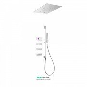 Электронная душевая система скрытого монтажа Tres Shower Technology с термостатом и штангой хром/белый 09286403