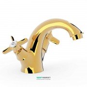 Смеситель для раковины Tres Tres-Clasic color двухвентильный золото 24210201OR