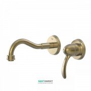 Смеситель для раковины Tres Tres-Clasic однорычажный настенный состаренная латунь 24220001LV