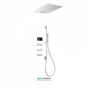 Електронна душова система прихованого монтажу Tres Shower Technology з термостатом і штангою хром/чорний 09288403
