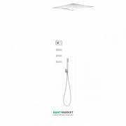 Електронна душова система прихованого монтажу Tres Shower Technology з термостатом і бічними форсунками білий матовий/білий 09286404BM