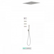 Електронна душова система прихованого монтажу Tres Shower Technology з термостатом і бічними форсунками сталь/білий 09286404AC
