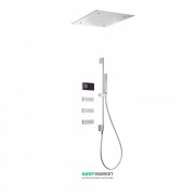 Електронна душова система прихованого монтажу Tres Shower Technology з термостатом і штангою хром/чорний 09288405