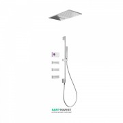 Електронна душова система прихованого монтажу Tres Shower Technology з термостатом і штангою хром/білий 09286407