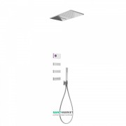 Електронна душова система прихованого монтажу Tres Shower Technology з термостатом хром/білий 09286408