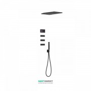 Електронна душова система прихованого монтажу Tres Shower Technology з термостатом чорний матовий/чорний 09288408NM