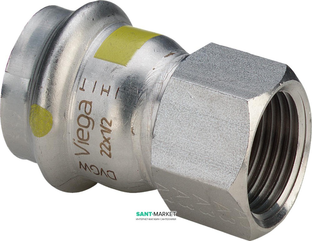 Соединительный элемент Viega Sanpress Inox G 0212 с SC‑Contur 22хRp1 нержавеющая сталь 486891