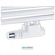 Угловая присоединительная арматура Oventrop Multiblock T с преднастройкой и термостатом Uni SH белый 1184184