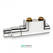 Кутова приєднання трубопроводів арматура Oventrop Multiblock T з преднастройка і термостатом Uni SH хром 1184284