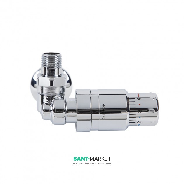 Кутовий трехосевой приєднувальний набір Oventrop AV9 ліве підключення хром 1164272