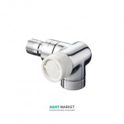 Кутовий трехосевой термостатичний вентиль Oventrop Е праве підключення хром 1163453