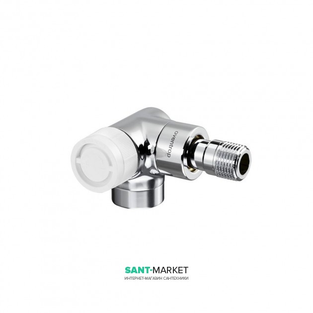 Кутовий трехосевой термостатичний вентиль Oventrop Е ліве підключення хром 1163452