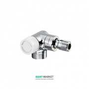 Кутовий трехосевой термостатичний вентиль Oventrop Е ліве підключення хром 1163452