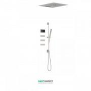 Электронная душевая система скрытого монтажа Tres Shower Technology с термостатом и штангой сталь/черный 09288403AC