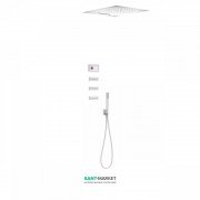 Електронна душова система прихованого монтажу Tres Shower Technology з термостатом і бічними форсунками білий матовий/білий 09286404BM