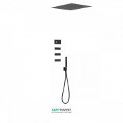 Электронная душевая система скрытого монтажа Tres Shower Technology с термостатом и боковыми форсунками черный матовый/черный 09288404NM