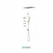Электронная душевая система скрытого монтажа Tres Shower Technology с термостатом и штангой сталь/белый 09286407AC