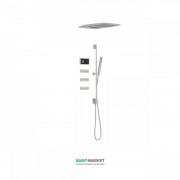 Электронная душевая система скрытого монтажа Tres Shower Technology с термостатом и штангой сталь/черный 09288407AC
