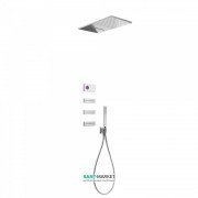 Электронная душевая система скрытого монтажа Tres Shower Technology с термостатом хром/белый 09286408