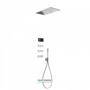 Электронная душевая система скрытого монтажа Tres Shower Technology с термостатом хром/черный 09288408