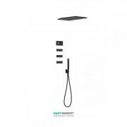 Электронная душевая система скрытого монтажа Tres Shower Technology с термостатом черный матовый/черный 09288408NM