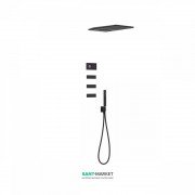 Электронная душевая система скрытого монтажа Tres Shower Technology с термостатом черный матовый/черный 09288408NM
