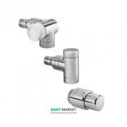 Кутовий трехосевой приєднувальний набір Oventrop E Uni SH праве підключення хром 1164452