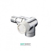 Кутовий трехосевой термостатичний вентиль Oventrop Е праве підключення хром 1163453