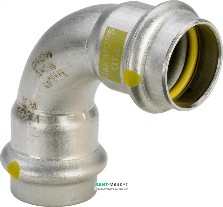 Отвод 90° Viega Sanpress Inox G 0216 с SC‑Contur d18 нержавеющая сталь 485795