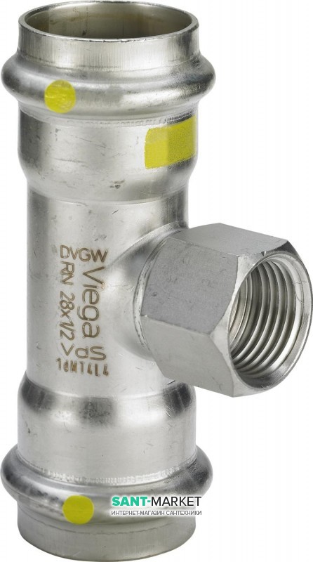 Трійник Viega Sanpress Inox G 0217.2 з SC-Contur 22хRp½х22 нержавіюча сталь 486679