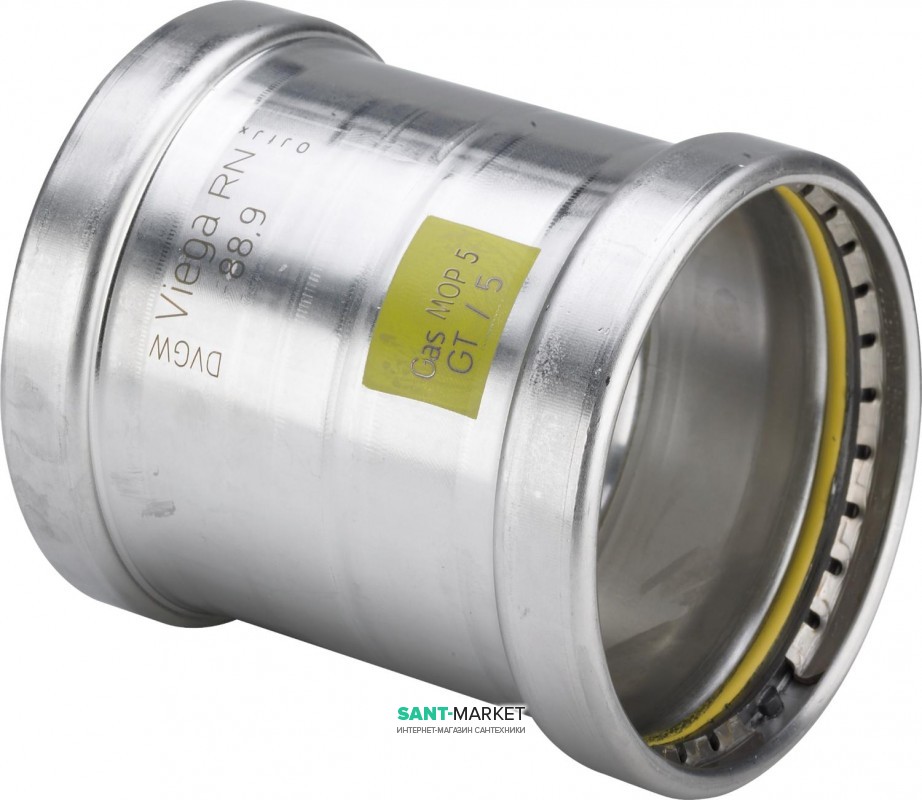 Надвижная муфта Viega Sanpress Inox G 0215.5XL с SC‑Contur d64 нержавеющая сталь 578589