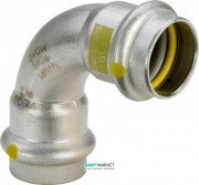 Отвод 90° Viega Sanpress Inox G 0216 с SC‑Contur d15 нержавеющая сталь 485788