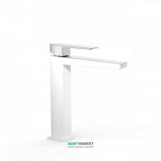 Змішувач для раковини Tres Slim-Tres одноважільний білий/хром 20210303BL