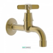 Кран для раковины Tres Tres-Сlasic office настенный одновентильный состаренная латунь 24252001LV