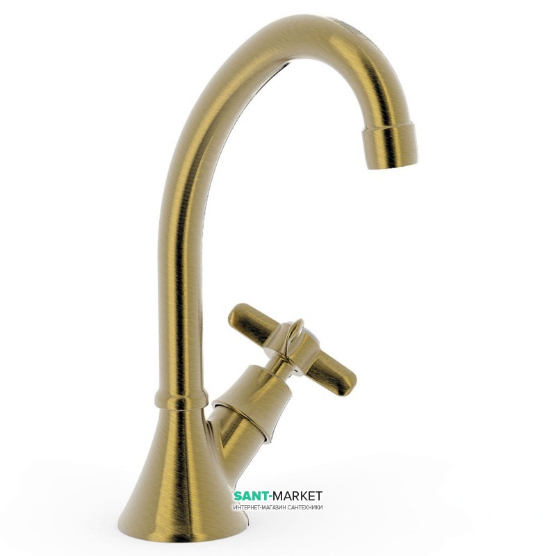 Кран для раковины Tres Tres-Сlasic с боковым вентилем состаренная латунь 24230601LV