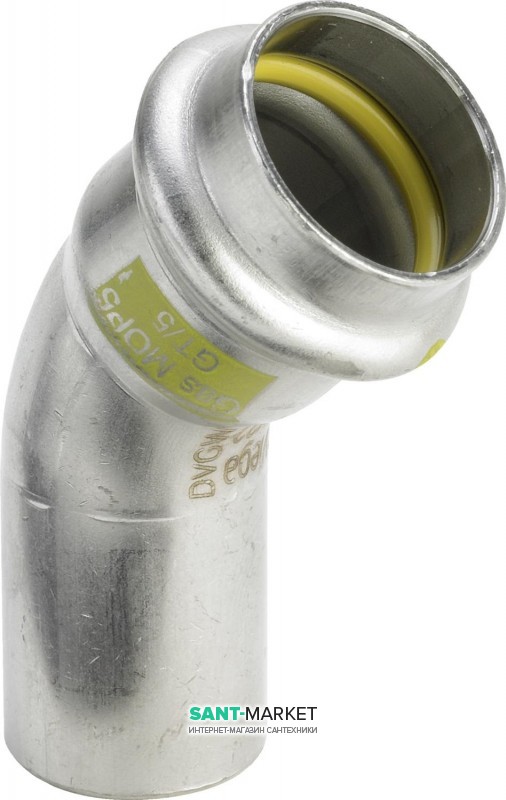 Отвод 45° Viega Sanpress Inox G 0226.1 с SC‑Contur d15 нержавеющая сталь 486198