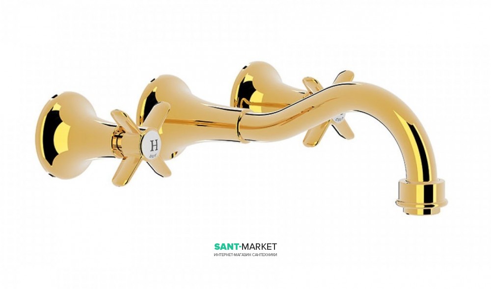 Смеситель для раковины Tres Tres-Сlasic двухвентильный золото 24215101OR
