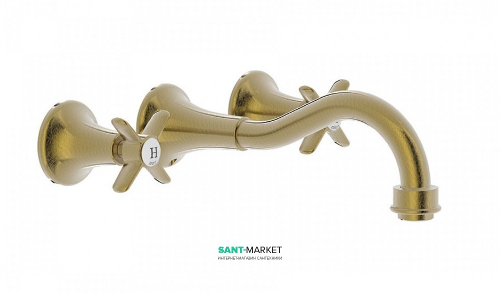 Змішувач для раковини Tres Tres-Clasic двовентильний зістарена латунь 24215101LV