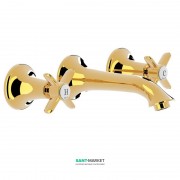 Змішувач для раковини Tres Tres-Clasic двохвентильний золото 24215102OR