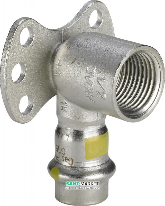 Водорозетка Viega Sanpress Inox G 0225.5 с SC‑Contur 15хRp½ нержавеющая сталь 487300