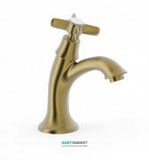 Кран для раковини Tres Tres-Clasic одновентильный 1 вода або попереднє змішування зістарена латунь матова 24250301LM