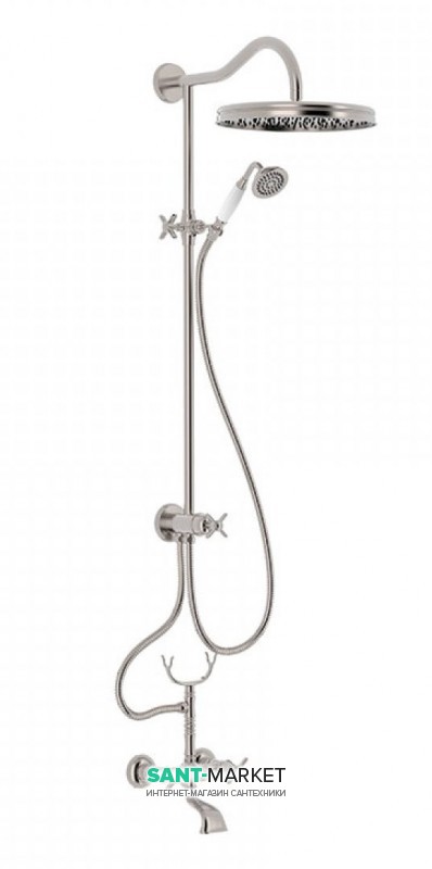 Душова стійка Tres Tres-Clasic з двохвентильним змішувачем сталь 24217602AC