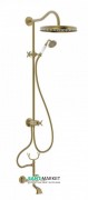 Душевая стойка Tres Tres-Сlasic с двухвентильным смесителем состаренная латунь матовая 24217602LM