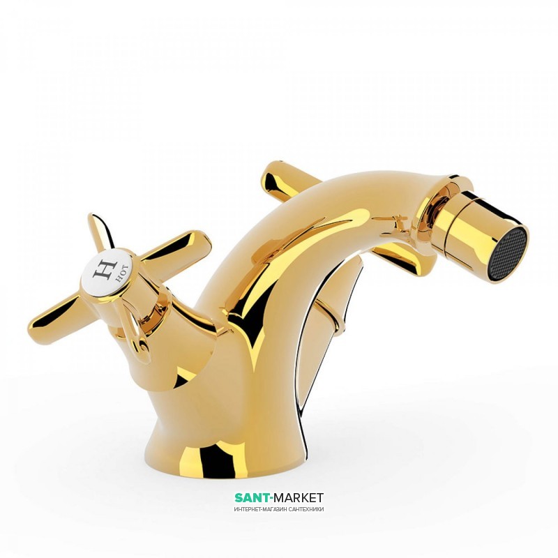 Смеситель для биде Tres Tres-Сlasic двухвентильный золото 24212101OR