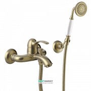 Смеситель для ванной Tres Tres-Сlasic с ручным душем состаренная латунь матовая 24217001LM