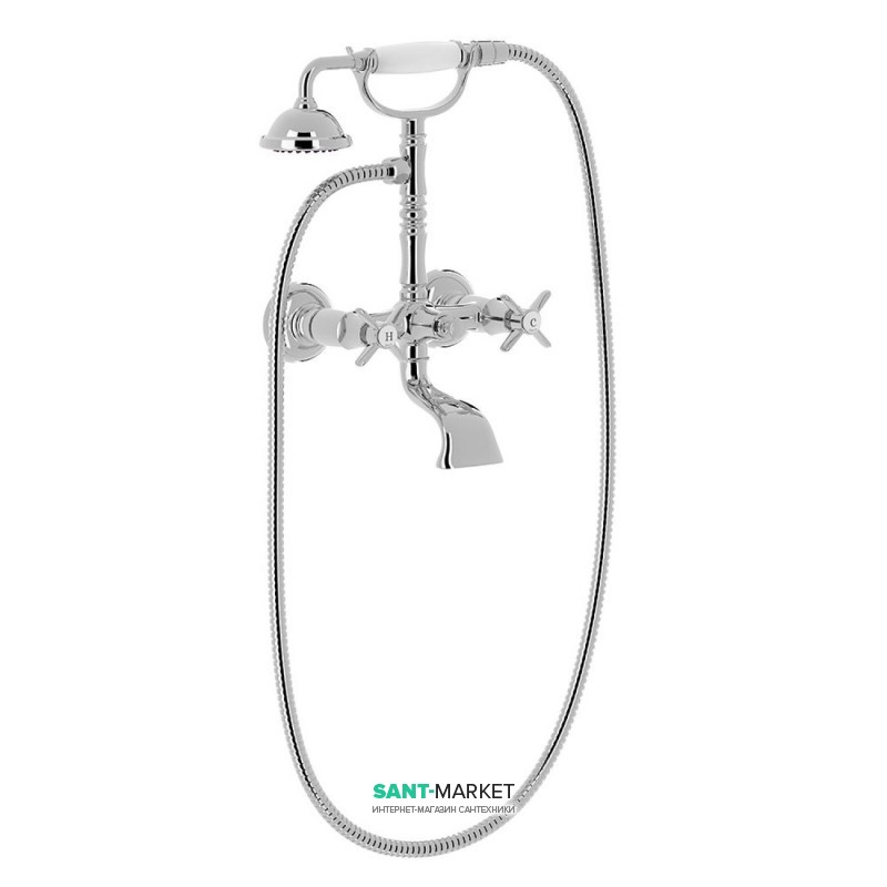 Смеситель для ванной Tres Tres-Сlasic с ручным душем хром 24217601