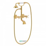 Змішувач для ванної Tres Tres-Clasic з ручним душем золото 24217601OR