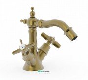 Смеситель для биде Tres Tres-Сlasic двухвентильный состаренная латунь матовая 24212202LM