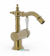 Смеситель для биде Tres Tres-Сlasic однорычажный с поворотным изливом состаренная латунь матовая 24222001LM